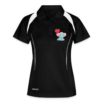 Petit éléphant mignon - Polo respirant Femme - noir/blanc - Devant