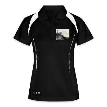 Stone Hill avec croix - Polo respirant Femme - noir/blanc - Devant