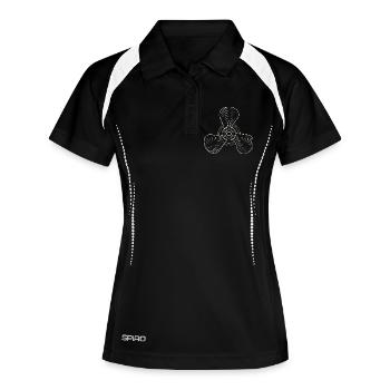Vintage Three-Blade Propeller Illustration - Women's Polo breathable - black/white - Front