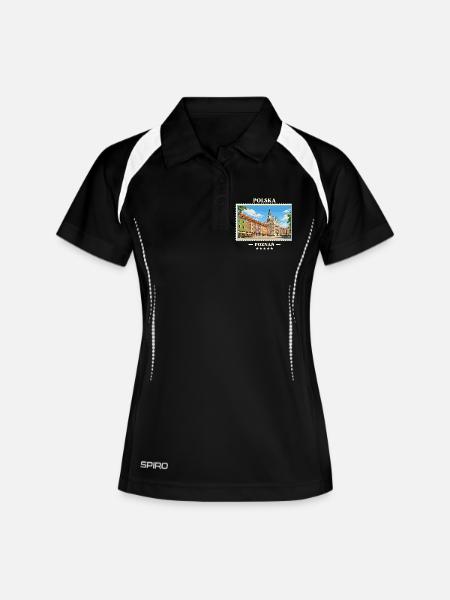 Polska Poznań Vintage Reisemarke - Frauen Polo atmungsaktiv - Schwarz/Weiß