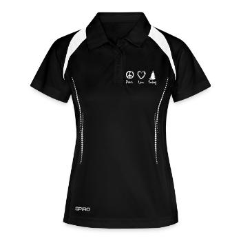 Peace Love Sailing - Women's Polo breathable - black/white - Front