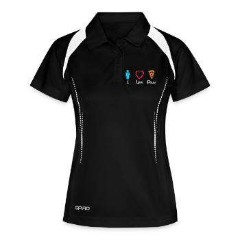 J’adore la pizza - Polo respirant Femme - noir/blanc - Devant