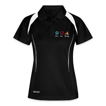 Peace, Love, Rowing - Women's Polo breathable - black/white - Front
