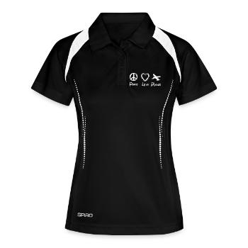 Peace Love Planes - Women's Polo breathable - black/white - Front