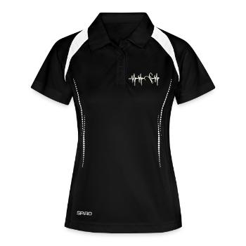Crochet à battement de cœur - Polo respirant Femme - noir/blanc - Devant