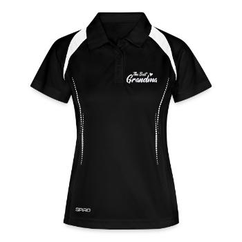 Meilleur design de cœur de grand-mère - Polo respirant Femme - noir/blanc - Devant
