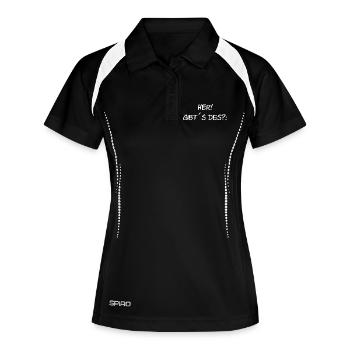 unisex sprüche pfälzisch, her, gibt’s des - Frauen Polo atmungsaktiv - Schwarz/Weiß - Vorne