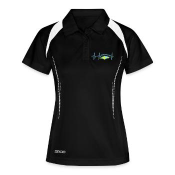 puls herzschlag stockholm Schweden Symbol icon - Frauen Polo atmungsaktiv - Schwarz/Weiß - Vorne