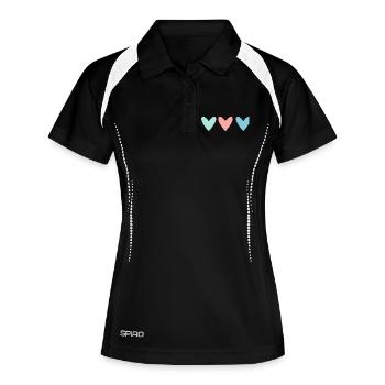 VALENTINSTAG. Junggesellinnenabschied. ICH LIEBE DICH. ICH LIEBE DICH. LIEBE - Frauen Polo atmungsaktiv - Schwarz/Weiß - Vorne