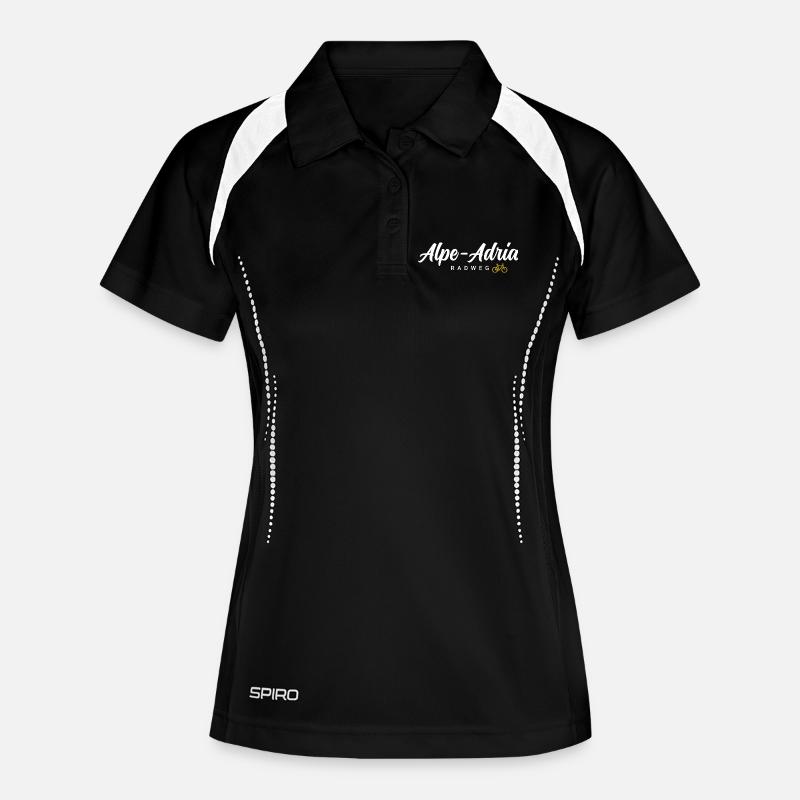 Alpe Adria Cycle Path - Women's Polo breathable - black/white