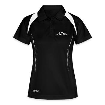 Silhouette de l’aube des montagnes - Polo respirant Femme - noir/blanc - Devant