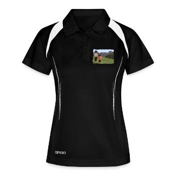 Biesler mit Aussicht - Frauen Polo atmungsaktiv - Schwarz/Weiß - Vorne