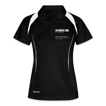 Colorado Mädchen Outdoor-Geist - Frauen Polo atmungsaktiv - Schwarz/Weiß - Vorne