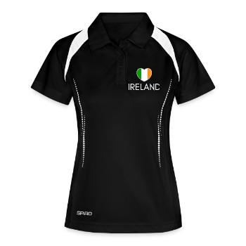 Heart with Irish flag, I love Ireland - Women's Polo breathable - black/white - Front