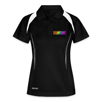Typo HARMONY Contour Arc-en-ciel - Polo respirant Femme - noir/blanc - Devant
