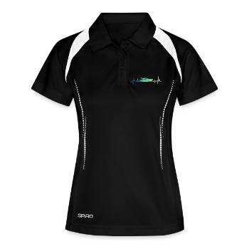 Motorboat Heartbeat Yacht Captain - Women's Polo breathable - black/white - Front