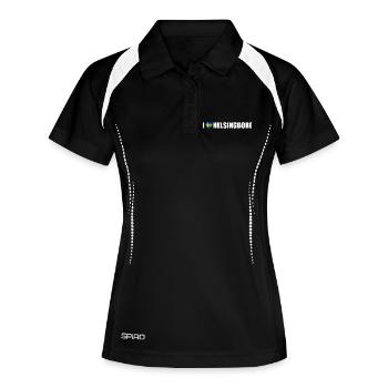 I love Helsingborg Schweden - Frauen Polo atmungsaktiv - Schwarz/Weiß - Vorne