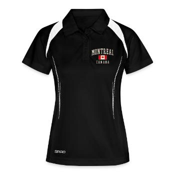 Drapeau de Montréal, Canada, en détresse - Polo respirant Femme - noir/blanc - Devant