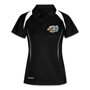 A water turtle in colorful watercolor style - Women's Polo breathable - black/white - Front