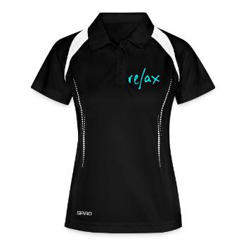 relax cool chill - Women's Polo breathable - black/white - Front