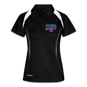 Annonce de cadeau de papa 2026 - Polo respirant Femme - noir/blanc - Devant