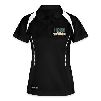 1981 - Frauen Polo atmungsaktiv - Schwarz/Weiß - Vorne