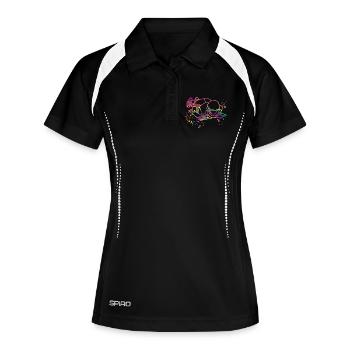 Skeleton Bobsleigh Winter Sports Sled - Women's Polo breathable - black/white - Front