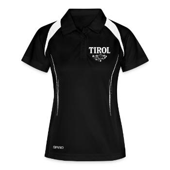 Silhouette du Tyrol Motif alpin - Polo respirant Femme - noir/blanc - Devant