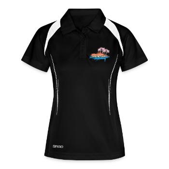 Palmen Bridgetown - Frauen Polo atmungsaktiv - Schwarz/Weiß - Vorne