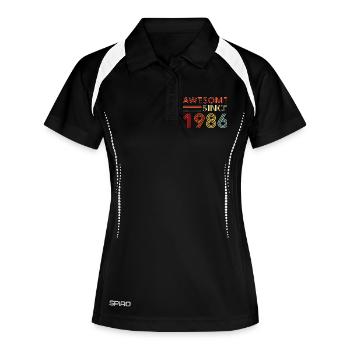 1986 Vintage Retro Birthday Gift - Women's Polo breathable - black/white - Front