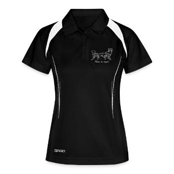 flaneur - Polo respirant Femme - noir/blanc - Devant