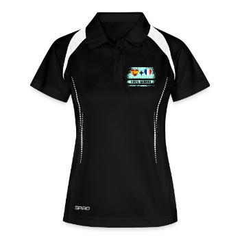 Spain and France 100% genius flag - Women's Polo breathable - black/white - Front