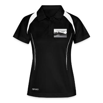 Silhouette géométique de la montagne - Polo respirant Femme - noir/blanc - Devant