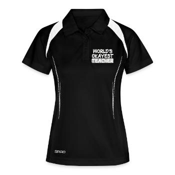World's Okayest Teacher Statement - Women's Polo breathable - black/white - Front
