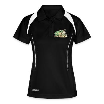 Frog detective in search of clues - Women's Polo breathable - black/white - Front