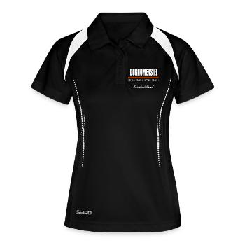 Dornumersiel - Frauen Polo atmungsaktiv - Schwarz/Weiß - Vorne