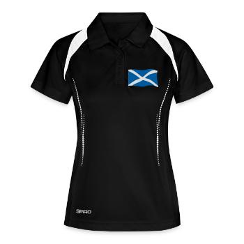 Schottland Fahne - Frauen Polo atmungsaktiv - Schwarz/Weiß - Vorne