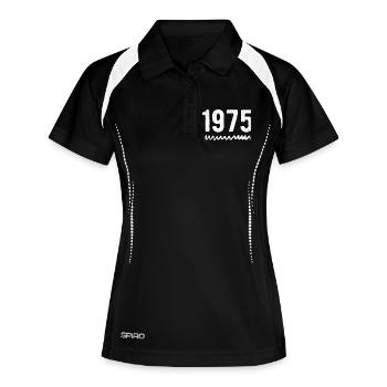1975 Anniversaire 1975 Retro 1975 - Polo respirant Femme - noir/blanc - Devant
