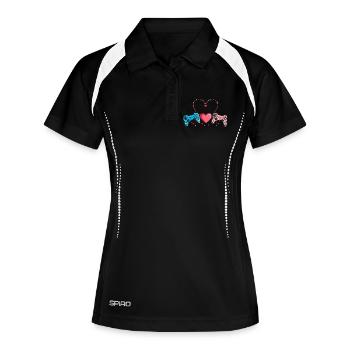 Retro Heart Valentine's Day Design Love - Women's Polo breathable - black/white - Front