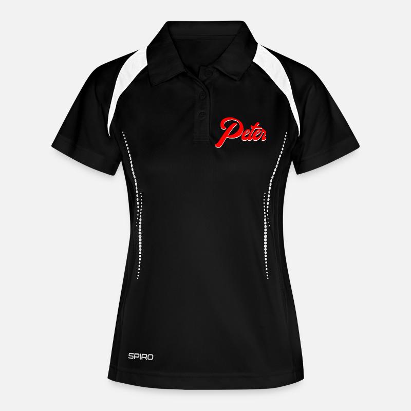 Vintage Red Script Name Peter Design - Women's Polo breathable - black/white
