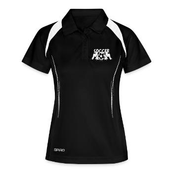 football maman cool football maman joueur équipe logo - Polo respirant Femme - noir/blanc - Devant