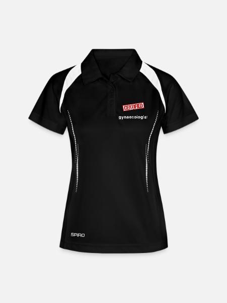 Frauenarzt - Frauen Polo atmungsaktiv - Schwarz/Weiß