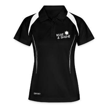 MONTER & BRILLER - Polo respirant Femme - noir/blanc - Devant