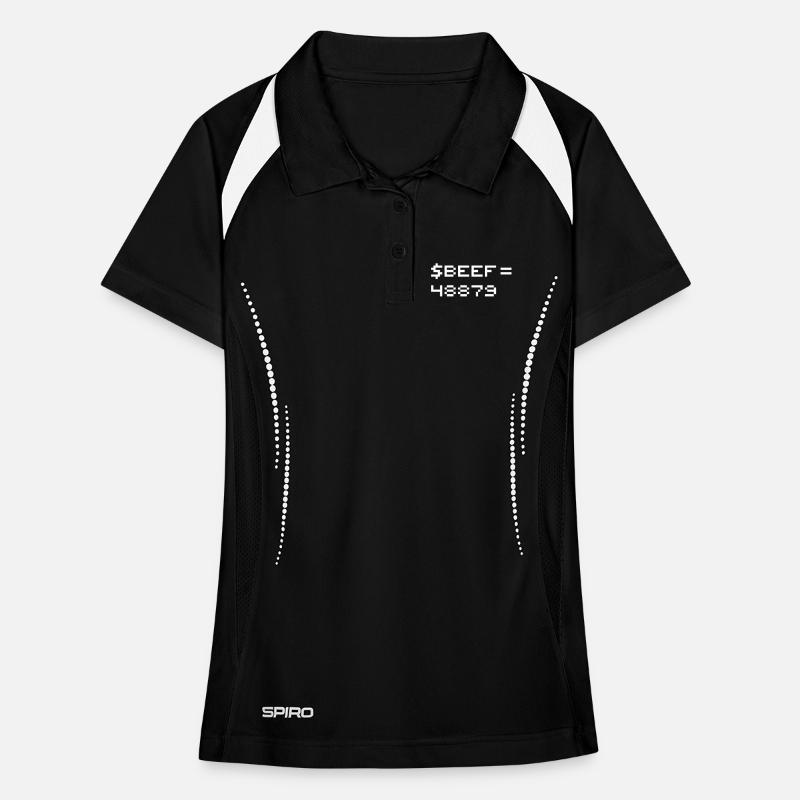 BEEF 8-bit Code Nerd Pixel Terminal Rétro Polo respirant Femme