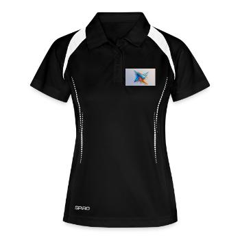 Origami Star BlueOrange - Women's Polo breathable - black/white - Front