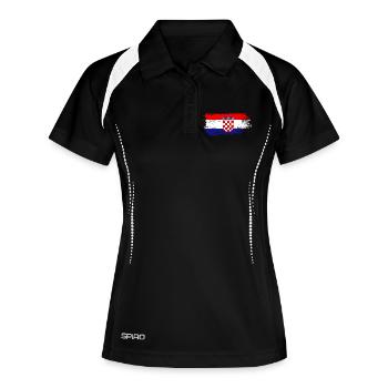 Drapeau de la Croatie - Polo respirant Femme - noir/blanc - Devant