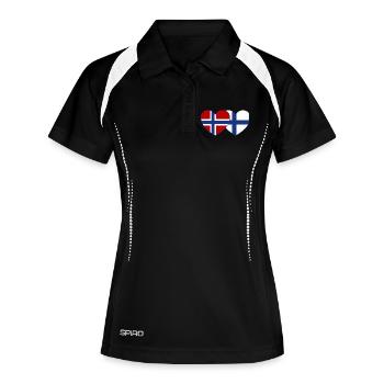 Norway Finland Flag Heart - Women's Polo breathable - black/white - Front