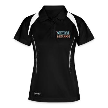 Normal Is Boring - Autism Awareness Puzzle Pieces - Women's Polo breathable - black/white - Front