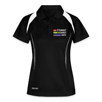 Mois de la fierté - Droit contre la haine - Polo respirant Femme - noir/blanc - Devant