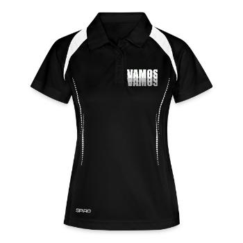 VAMOS - Frauen Polo atmungsaktiv - Schwarz/Weiß - Vorne